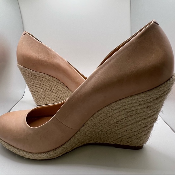 SCHUTZ ESPADRILLE WEDGE NATURAL LEATHER GORGEOUS HEELS. Size 10 brand new no box - Picture 1 of 6